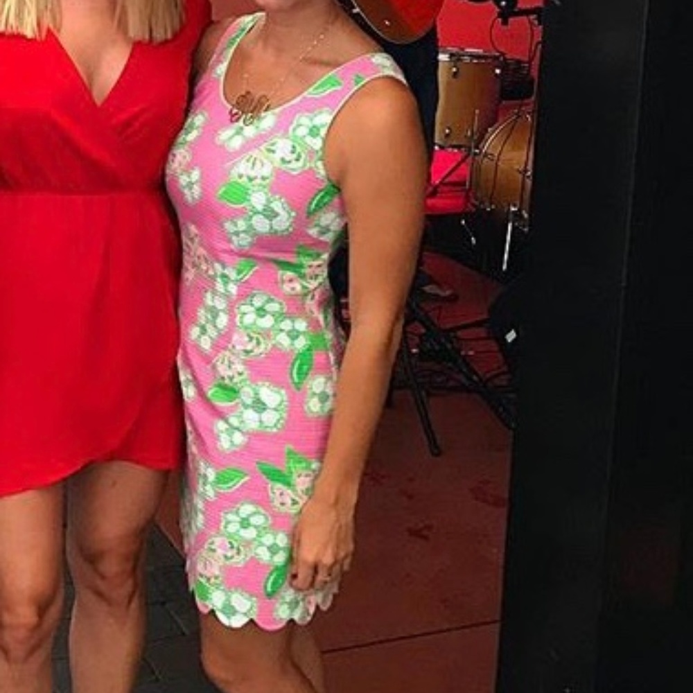 Lilly Pulitzer Pink & Green Butterfly Print Dress